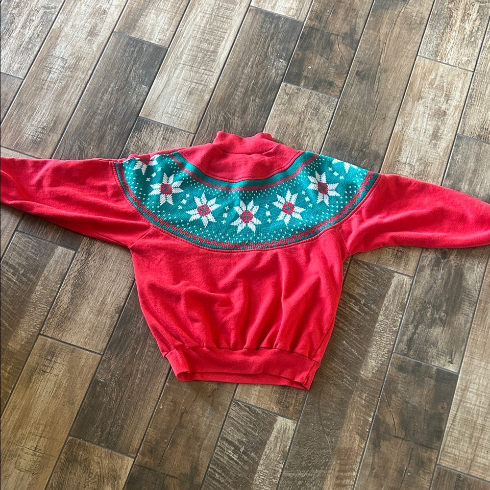 Red Patterned Women's Sweater